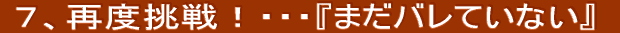 ７、再度挑戦・・・まだばれていない